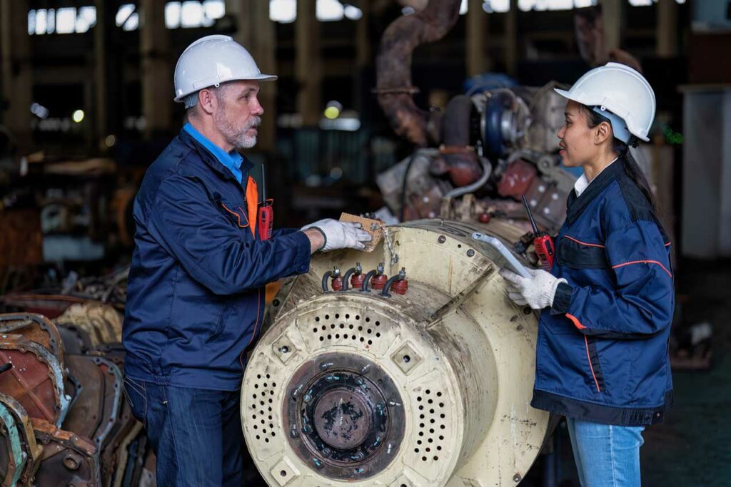 Canadian field service technicians are collaborating on a complex engine overhaul.
