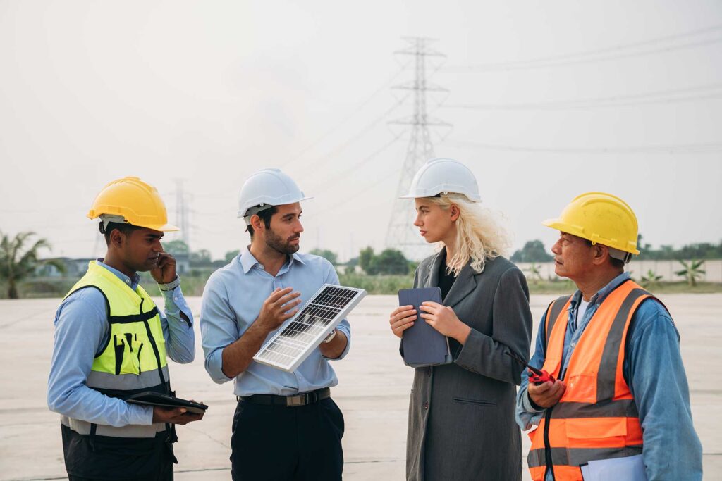 Group of construction workers
