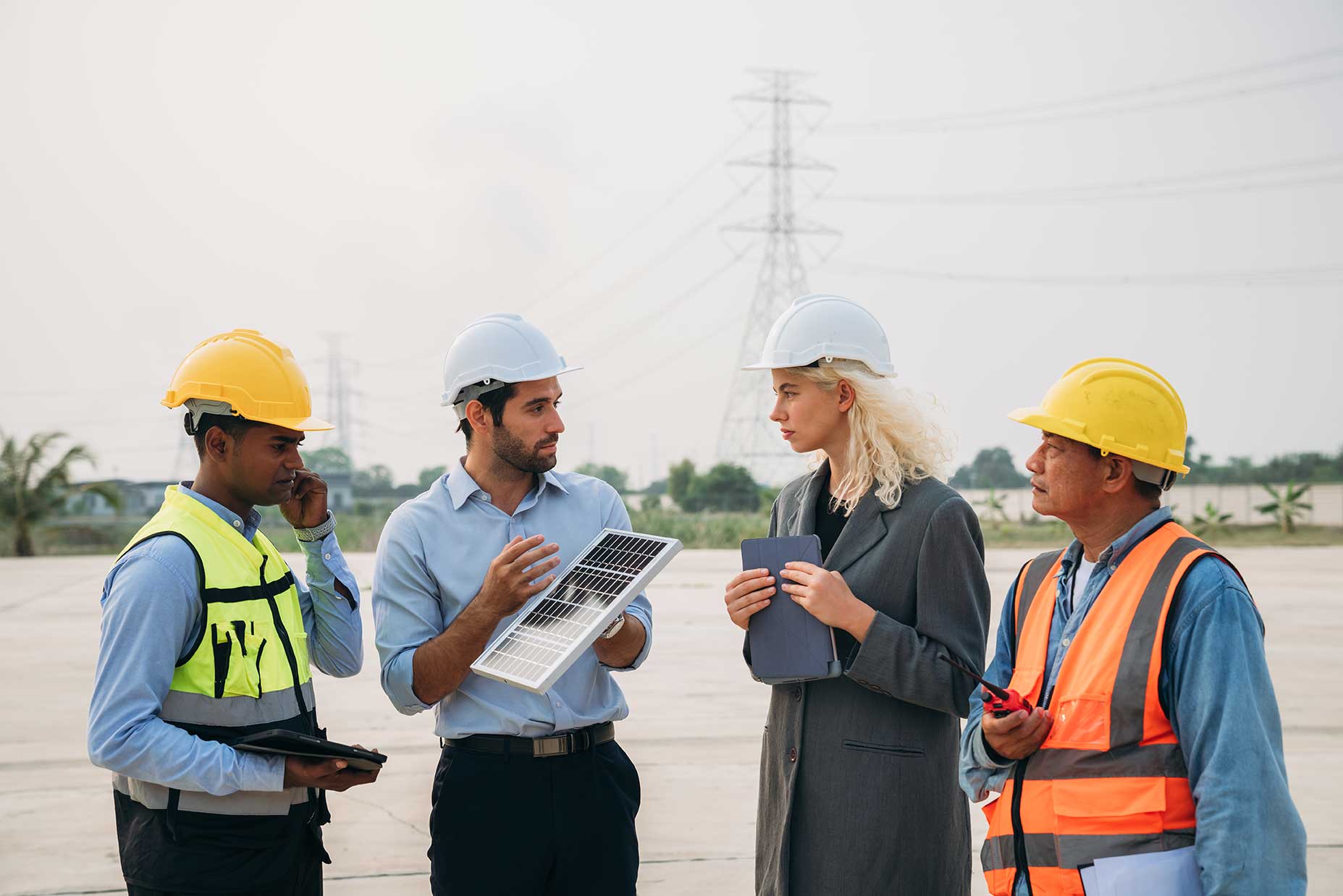 Group of construction workers